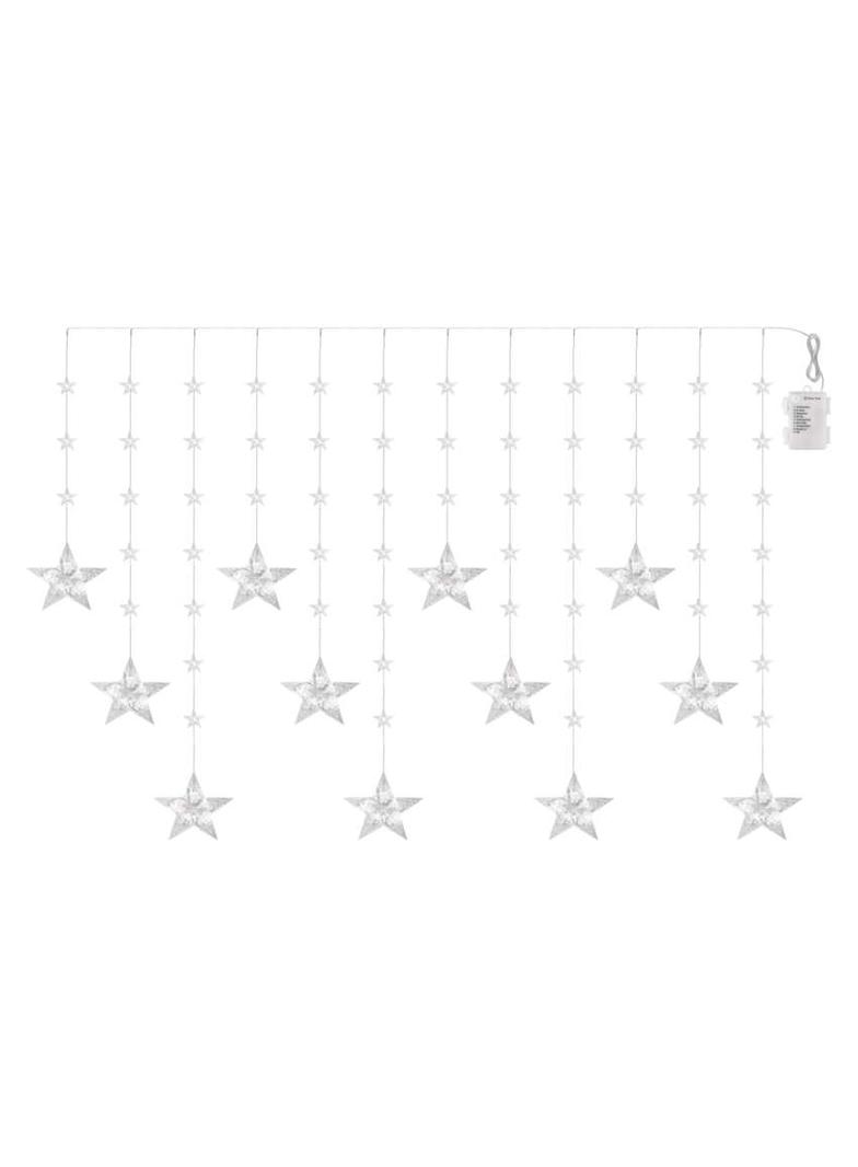 Świąteczna girlanda LED – gwiazdki 170 x 85 cm 3 baterie AA IP44. zimna biała timer EMOS