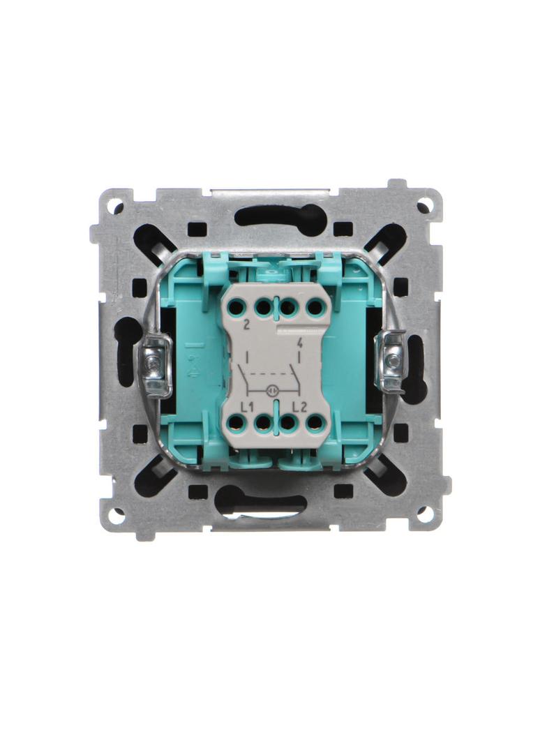 Simon BASIC WMUL-021xxx-Y011 Łącznik dwubiegunowy z podświetleniem LED (moduł) 10AX, 250V~, szybkozł BMW2L.01/49 KONTAKT