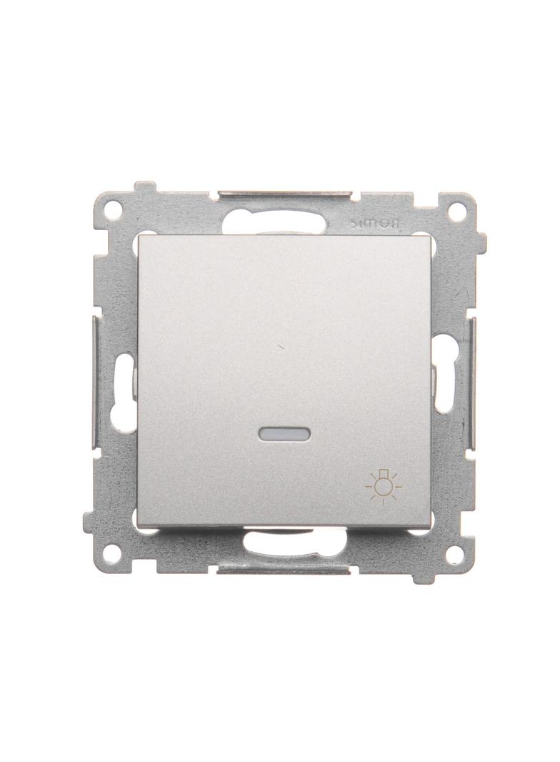 Simon 54 Przycisk „światło” z podświetleniem LED 10A szybkozłączka srebrny mat