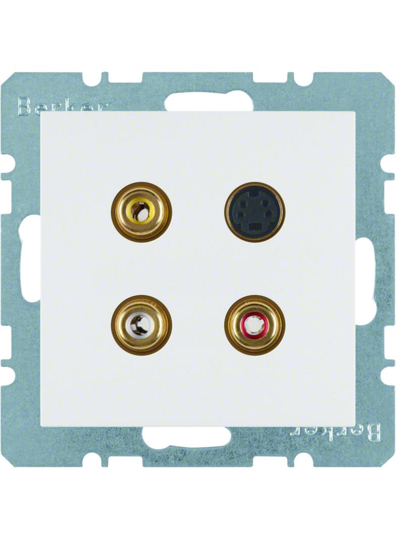 BERKER B.X/S.1 Gniazdo 3xCinch / S-Video biały 3315328989 HAGER