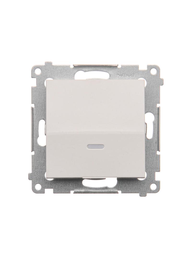 Simon 54 Przycisk pojedynczy zwierny z podświetleniem LED bez piktogramu 16A z. śrub. biały