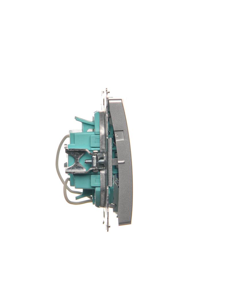 Simon Basic Łącznik potrójny z podświetleniem LED 10A szybkozłączka srebrny mat