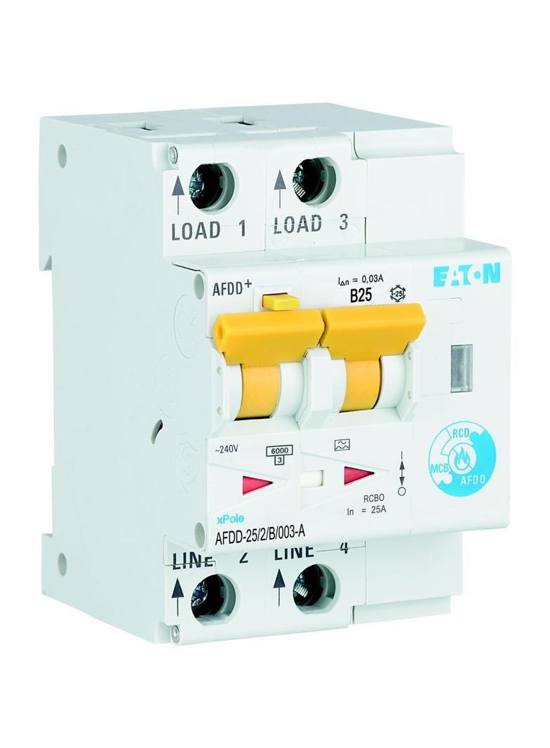 AFDD-25/2/B/003-A Przeciwpożarowy detektor iskrzenia 10kA B25A 2P 30mA typ A 187225 EATON