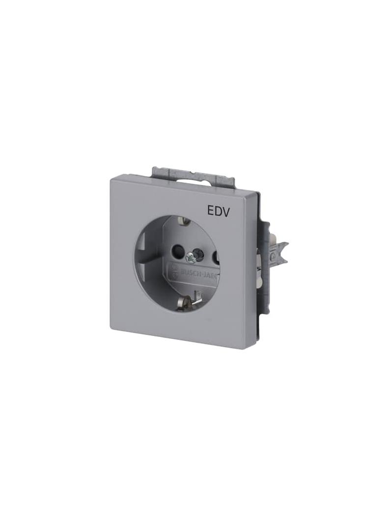 FUTURE Gniazdo SCHUKO Z nadrukiem „EDV” Z szybkozłączami Z uziemieniem, 2P+E Z przesłonami aluminiow 2CKA002013A5273 ABB