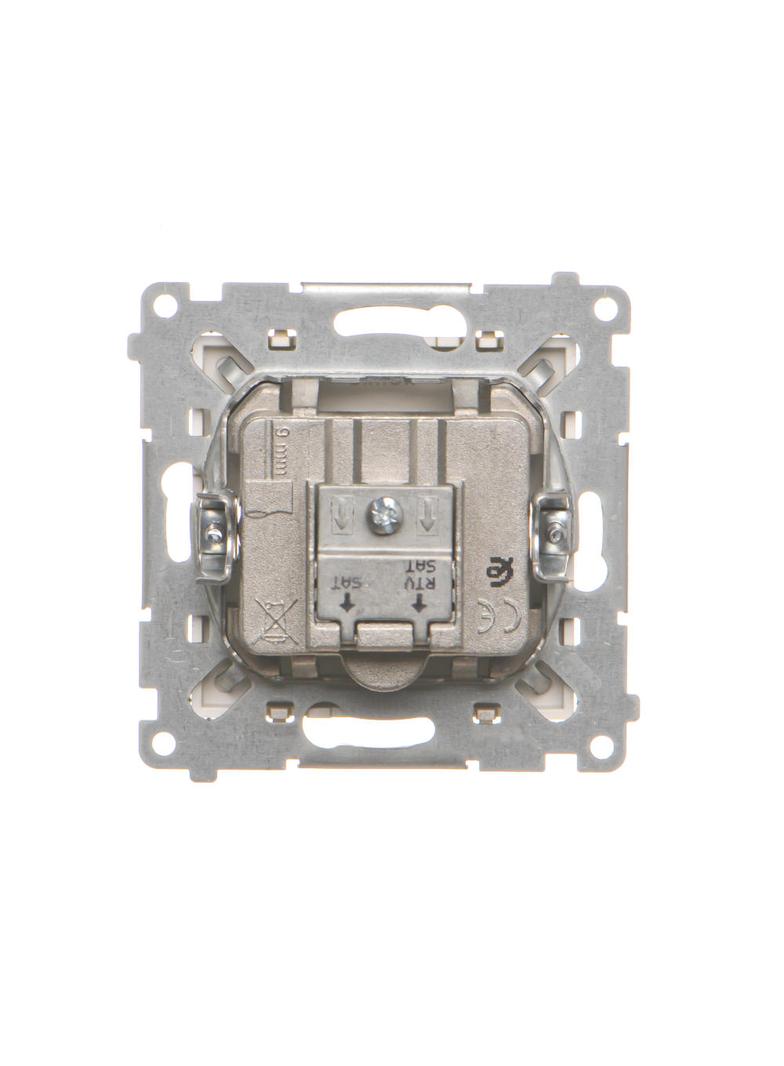 Simon 55 Gniazdo antenowe satelitarne podwójne SAT-SAT-RTV 2x Wejście: 5 MHz÷2,4 GHz Szampański mat