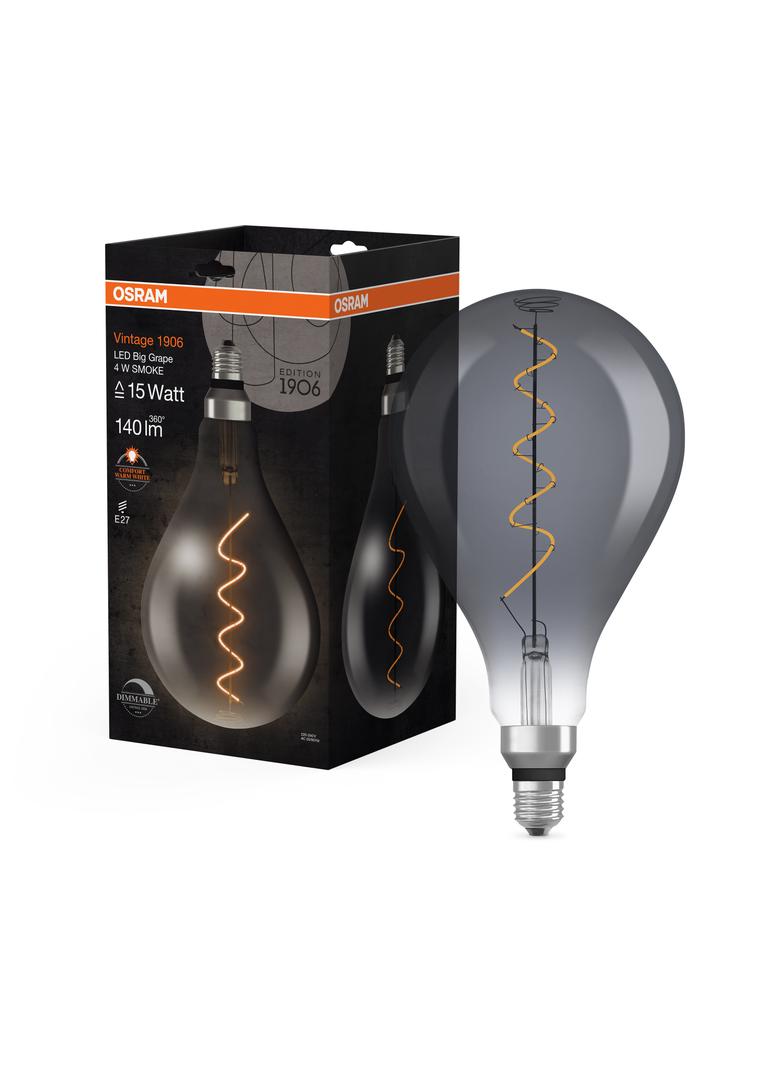 Lampa LED Vintage 1906 dim CL A160 Filament szkło przezroczyste SMOKE 12 dim 5W 818 E27