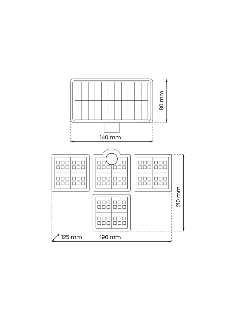 Naświetlacz Solarny Flexi Poczwórny