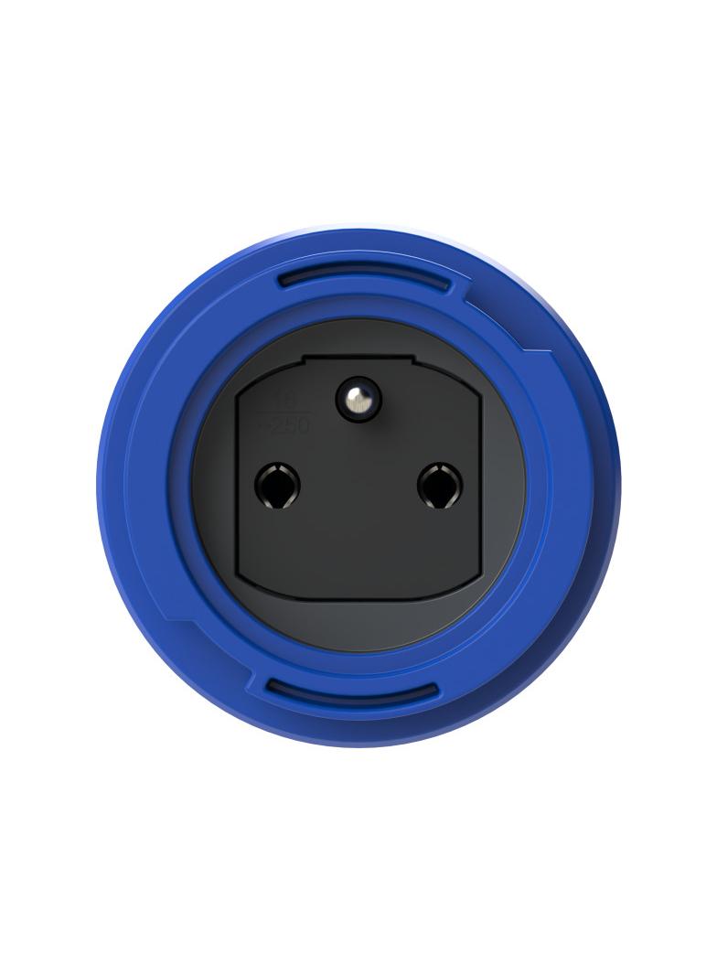 GNIAZDO WTYCZKOWE TABLICOWE NAUTILUS 230V Z  BOLCEM IP68 Niebieskie z bolcem  IP68