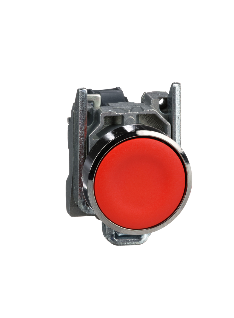 Harmony XB4 Przycisk płaski czerwony, metalowy XB4BA42