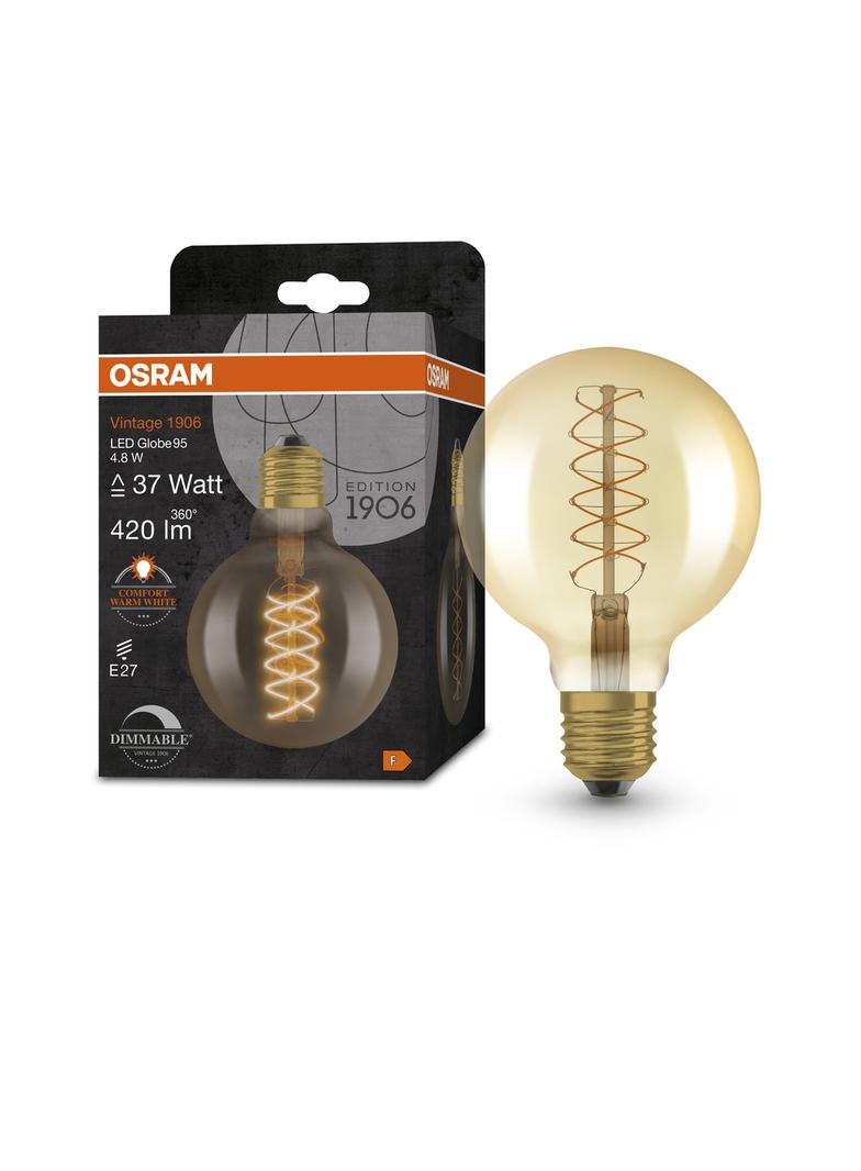 Lampa LED Vintage 1906 GOLD 95 dim 4,8W/822 szkło przezroczyste E27