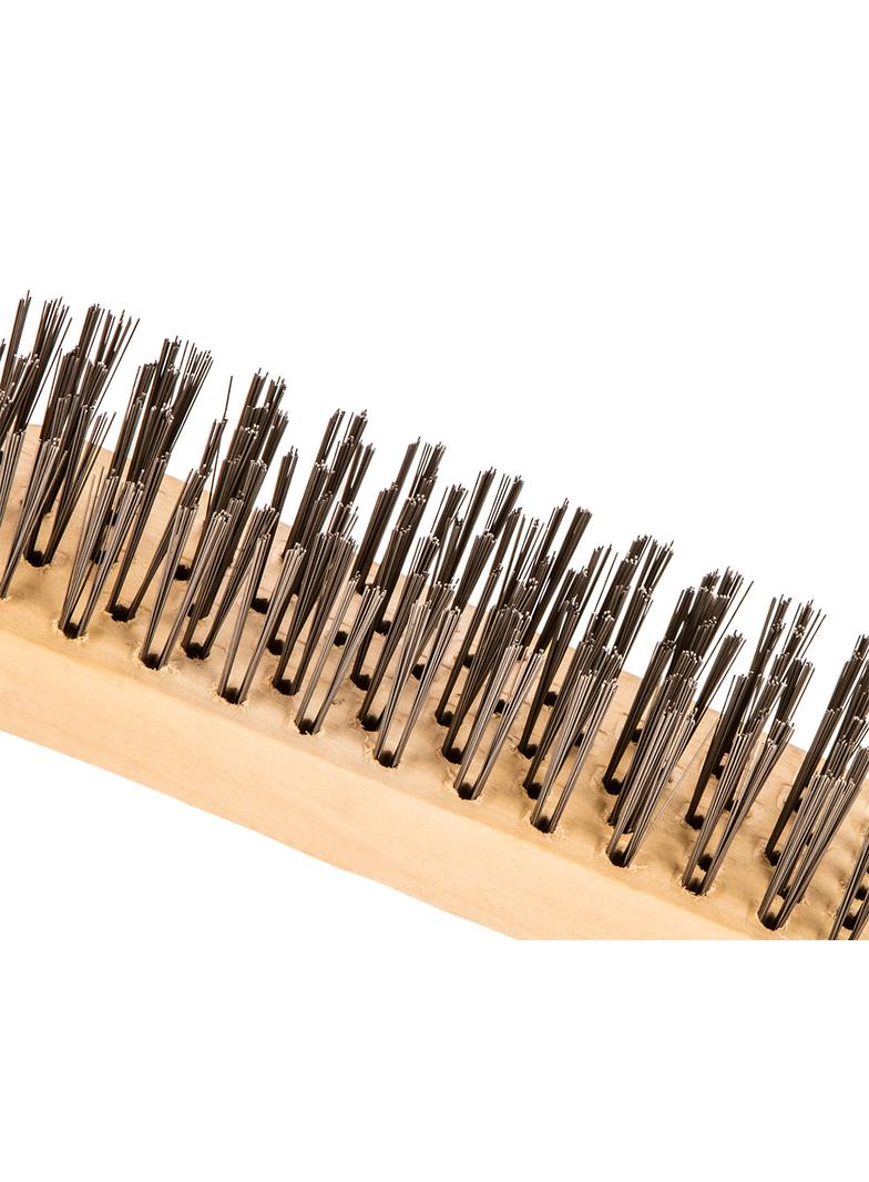 Szczotka druciana 6-rzędowa, drewniany uchwyt