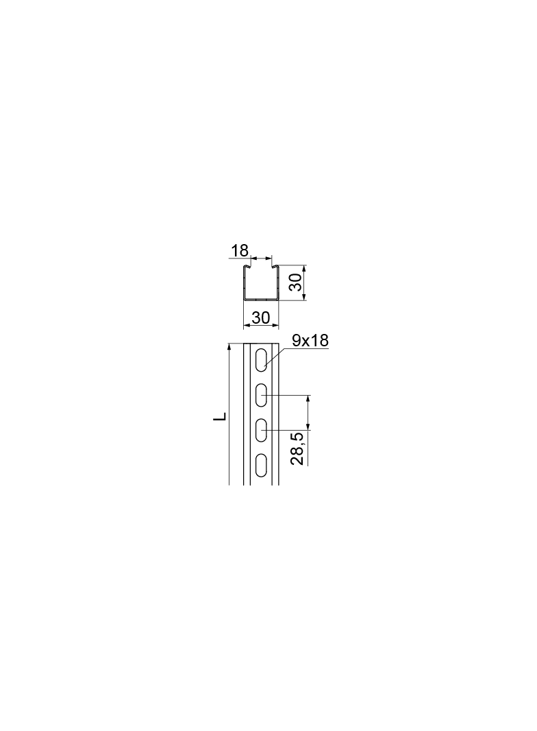 CWC30H30/2 Ceownik wzmocniony 2,0 mm