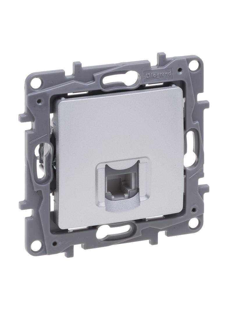 NILOE SELECTION - GNIAZDO RJ 11 ALUMINIUM, Legrand
