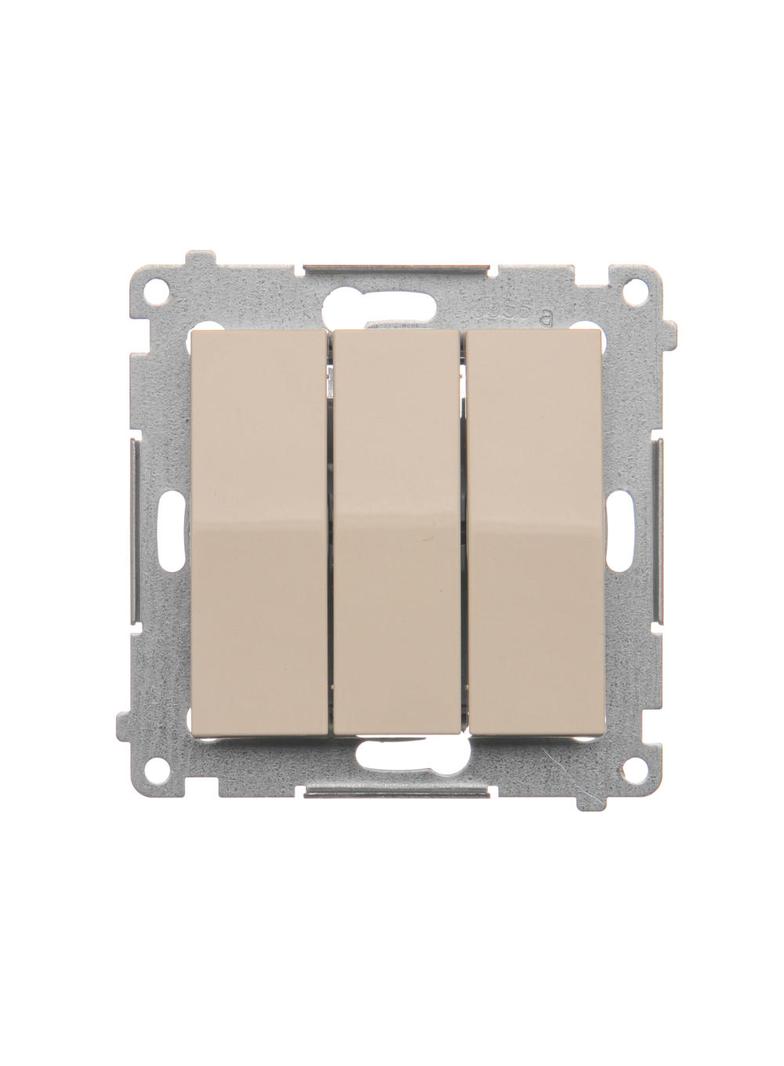 Simon 54 Łącznik potrójny z podświetleniem LED 10A 250V szybkozłączka kremowy DW31L.01/41 KONTAKT