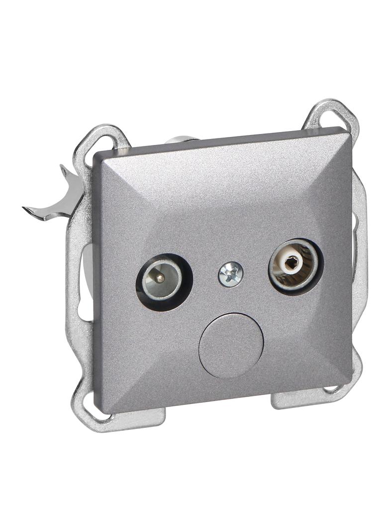 Gniazdo abonenckie "RTV" Pearl, 1,5dbt, GAP-P/K, antracyt