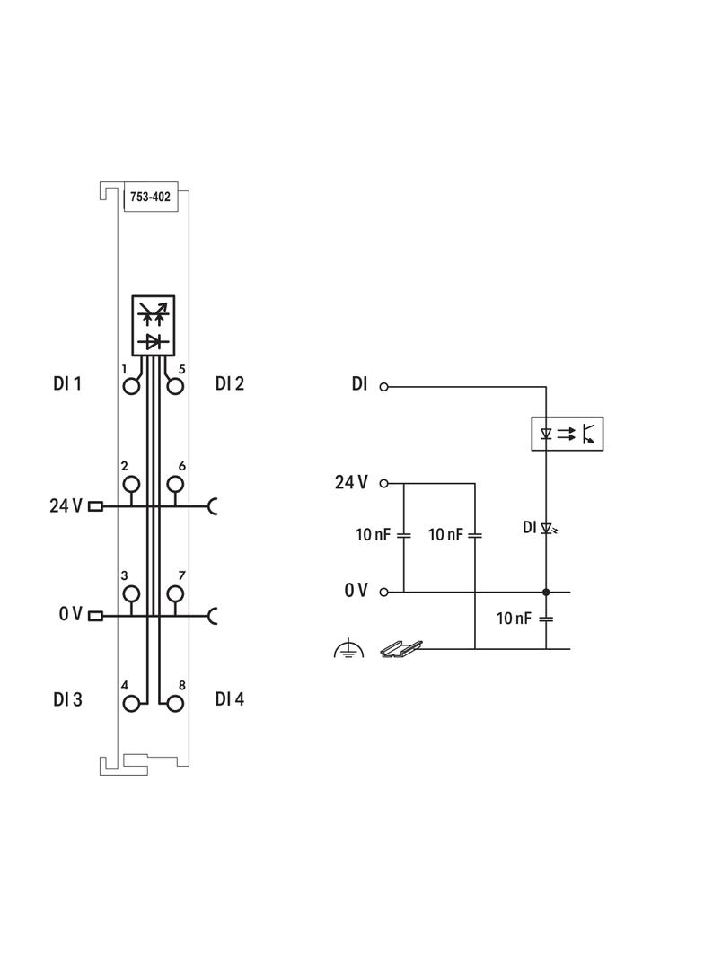 moduł 4DI 24V DC 3,0ms WAGO