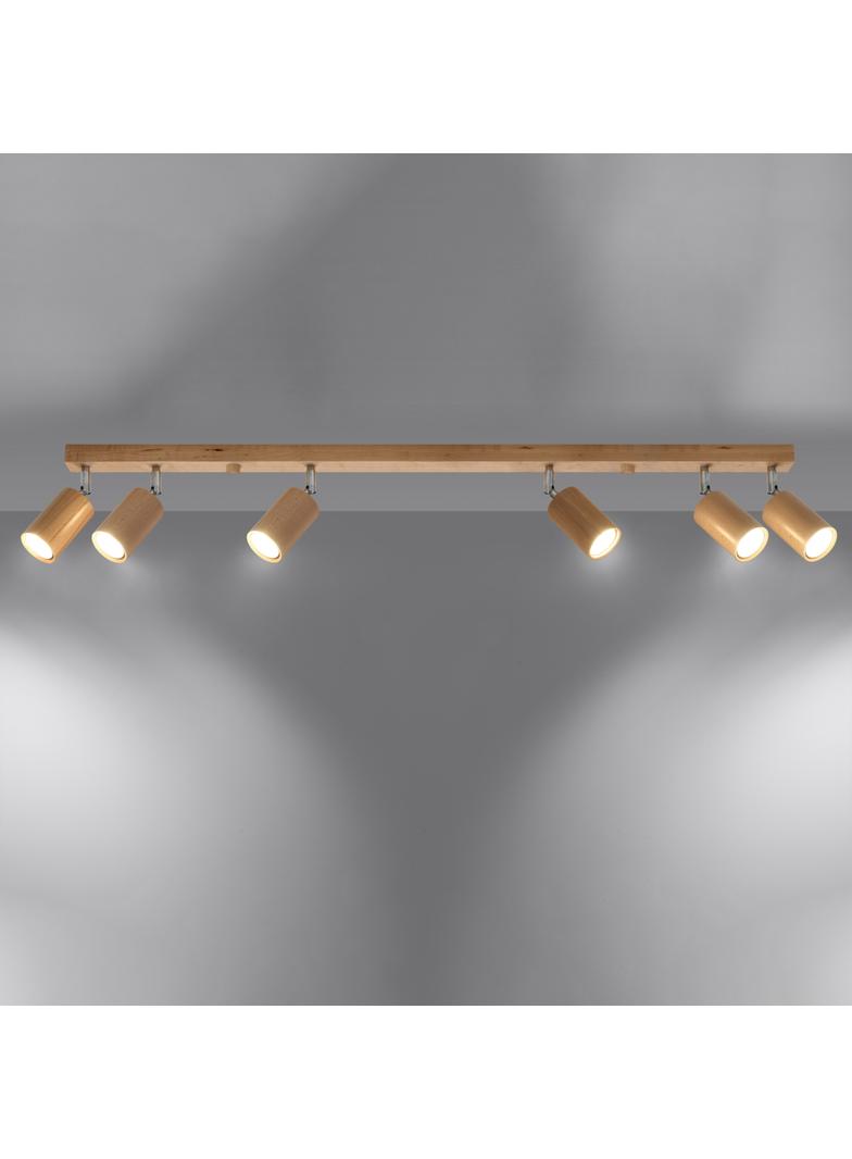 Sollux Plafon BERG 6 naturalne drewno SL.1043
