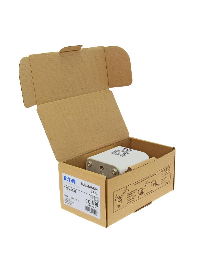 800A 1250V 3/110 aR INDICATOR FUSE Wkładka szybka 800A AC 1250V rozmiar 3 76x90x139 mm aR D 170M6146
