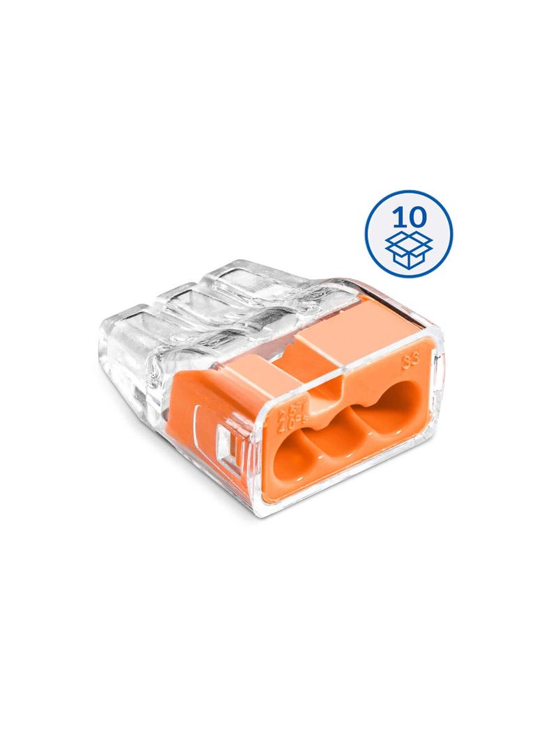 Szybkozłączka SCP3 B10 IDEALNA wtykowa do drutów i wielodrutów 3‑torowa 4mm² 32A 450V 88001008 SIMET