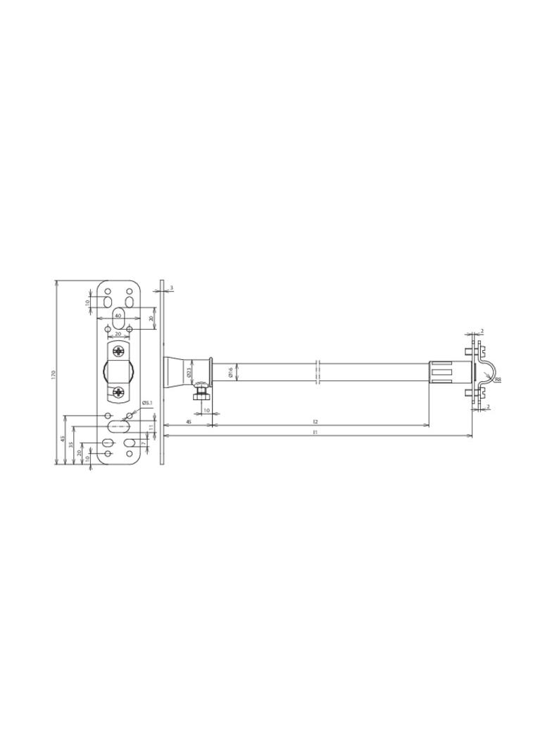 DEHNiso, Wspornik dystansujący do iglicy 16 mm, ZG-St/tZn / GFK / NIRO
