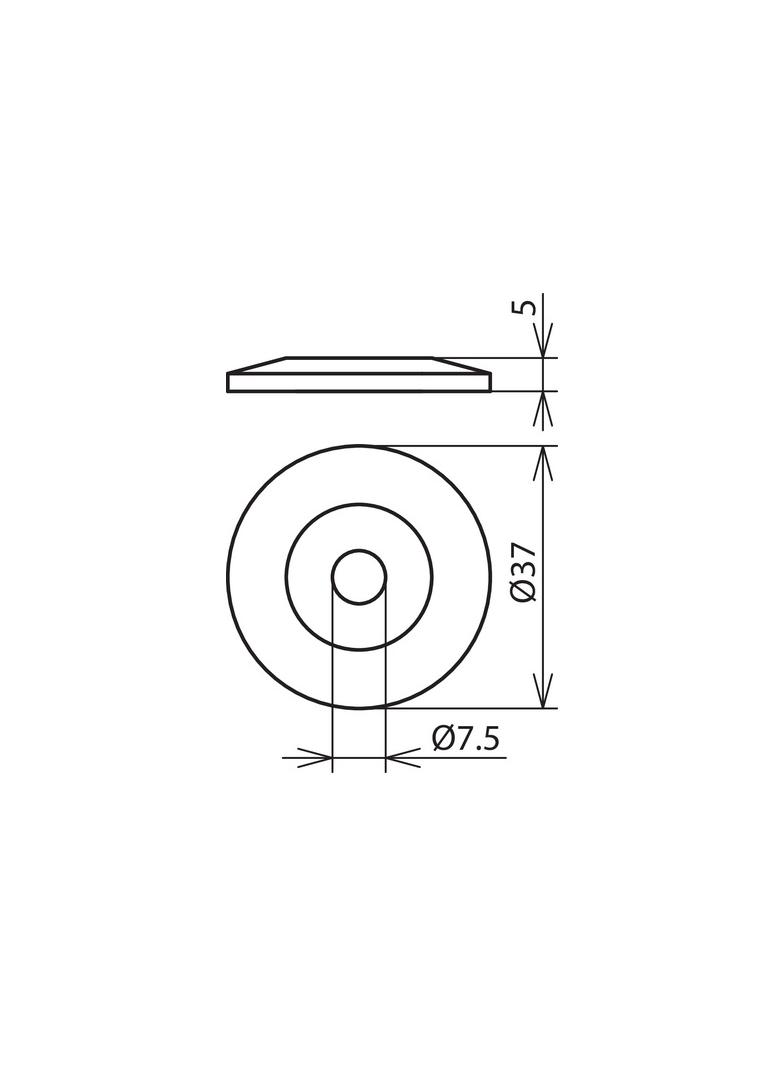 Podkładka, wys. 5 mm, fi 37 mm, tworzywo, brązowa 276007 DEHN