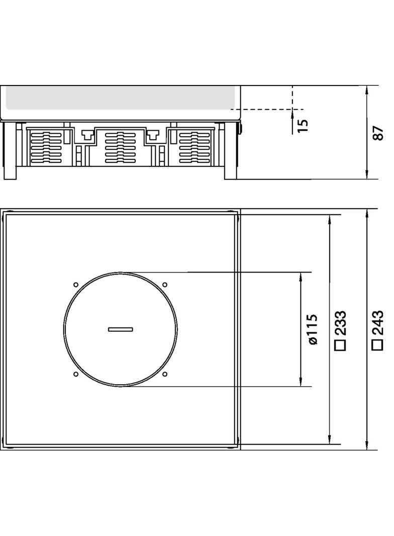 tehalit.VE-EE Pokrywa tubus IP54 20kN EKSQ12 244X244 15mm stal nierdzewna EKSQ120TM15 HAGER