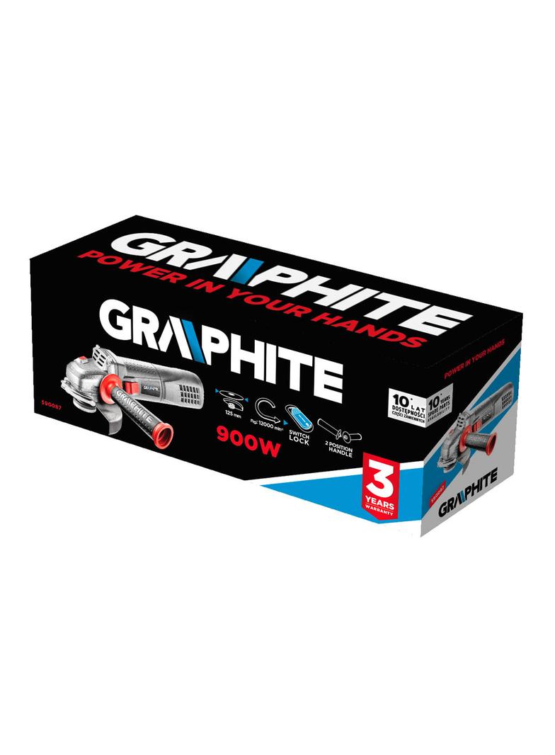 Szlifierka kątowa 900W, tarcza 125 x 22.2 mm, obroty 12 000 min?1