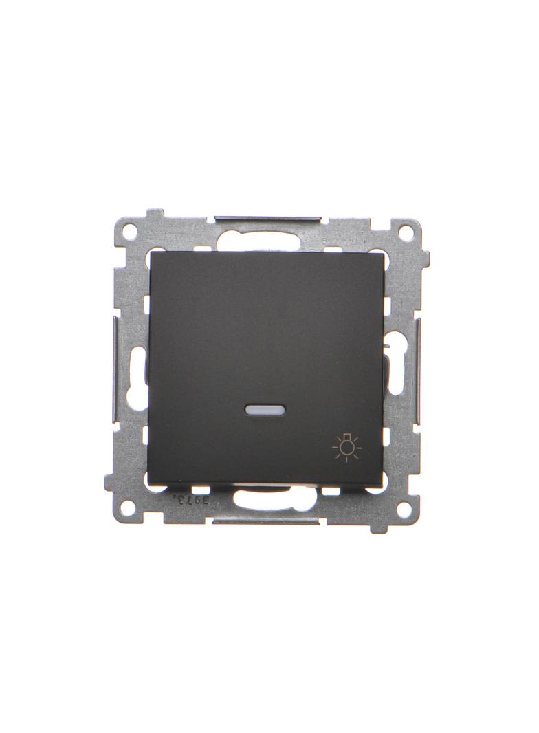 Simon 54 Przycisk „światło” z podświetleniem LED 10A 250V szybkozłączka czarny DS1L.01/49 KONTAKT