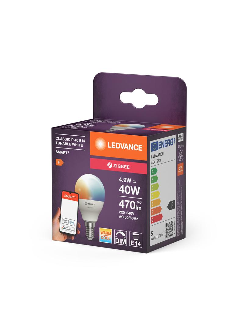 Lampa LED SMART+ ZB CL P Frosted TW 40 yes 4,9W/ E14