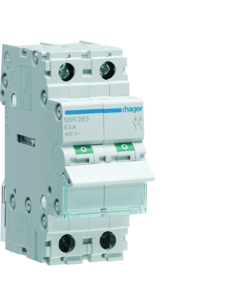 Modułowy rozłącznik izolacyjny 2P 63A 400VAC SBN263 HAGER