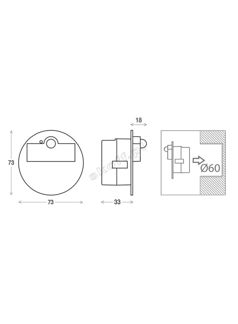 Oprawa Rueda Short LED PIR 120 Motion Sensor Light | 10 V DC | 1,0 W | IP 20 |LED | 4000 K | PIR 120