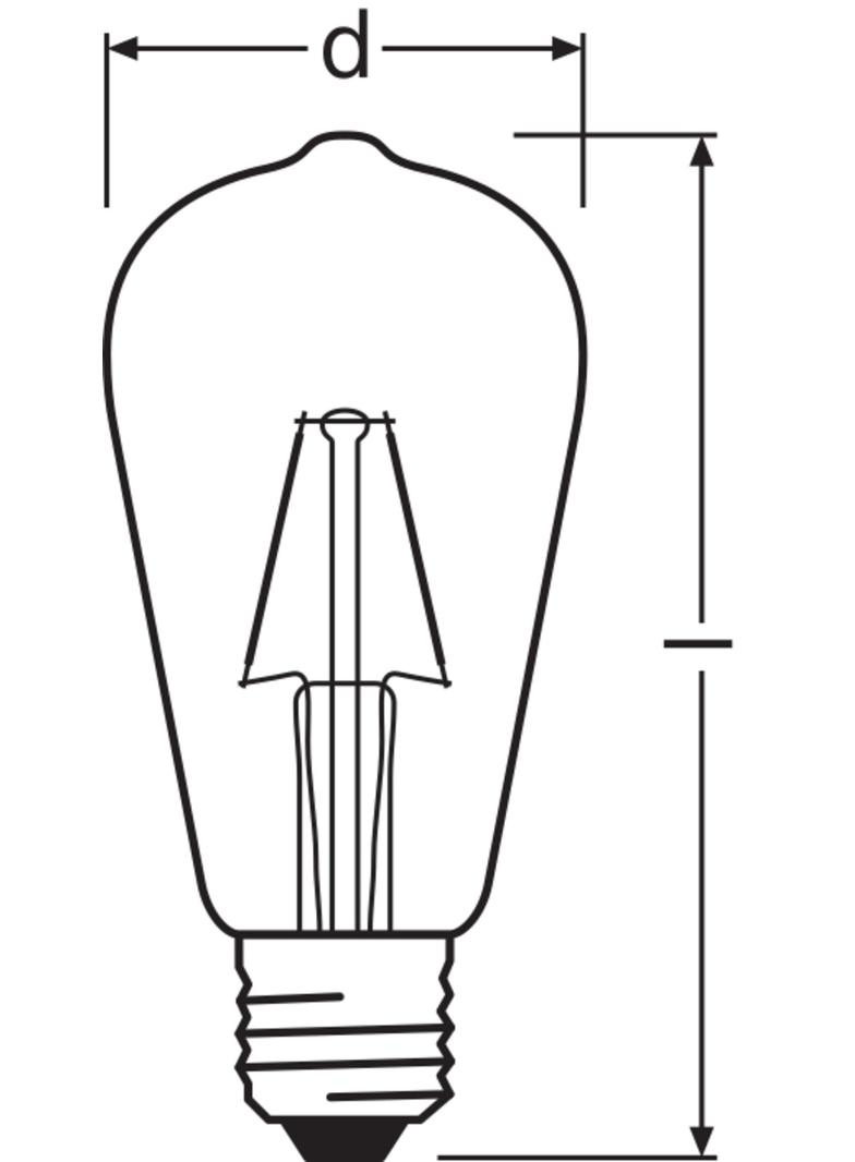 Lampa LED, klasyczny kształt bańki Edison 3W 827 230V szkło przezroczyste E27