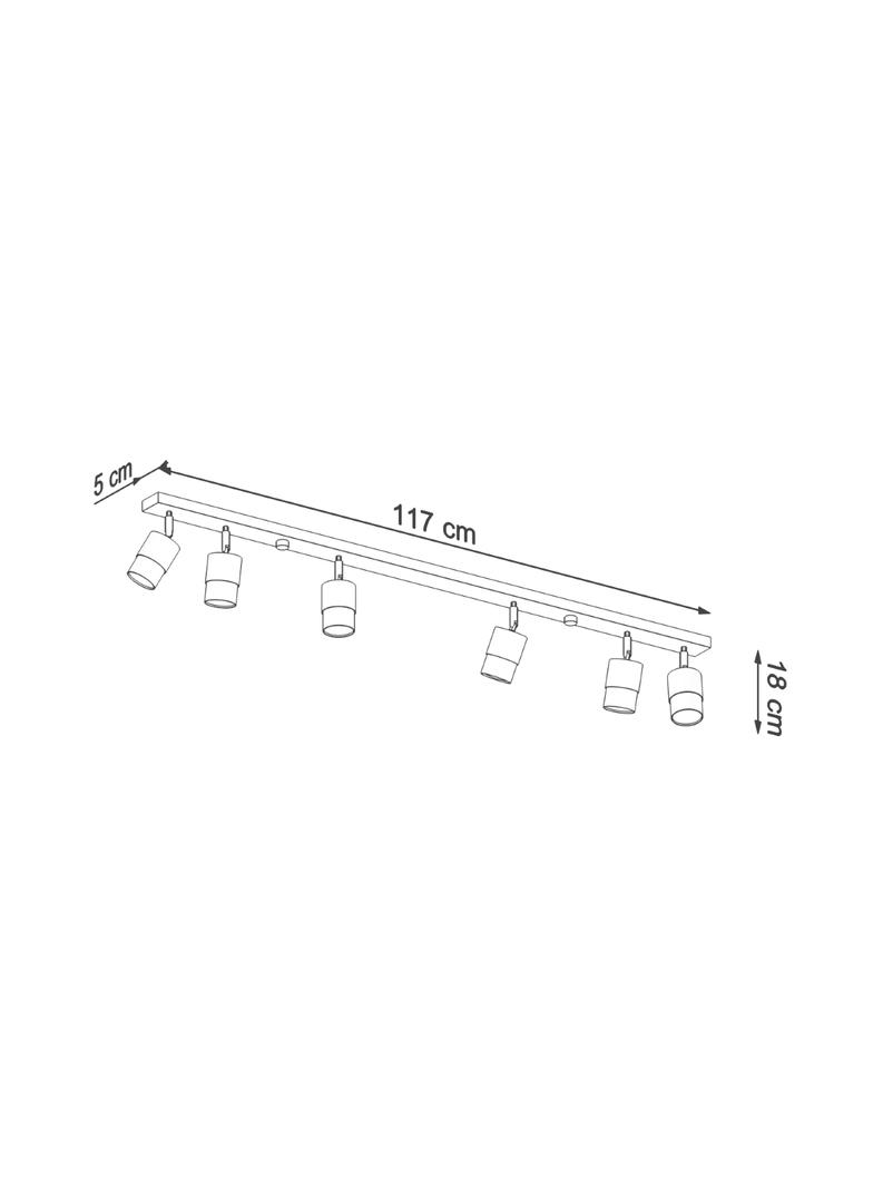 Plafon NERO 6 czarny/chrom