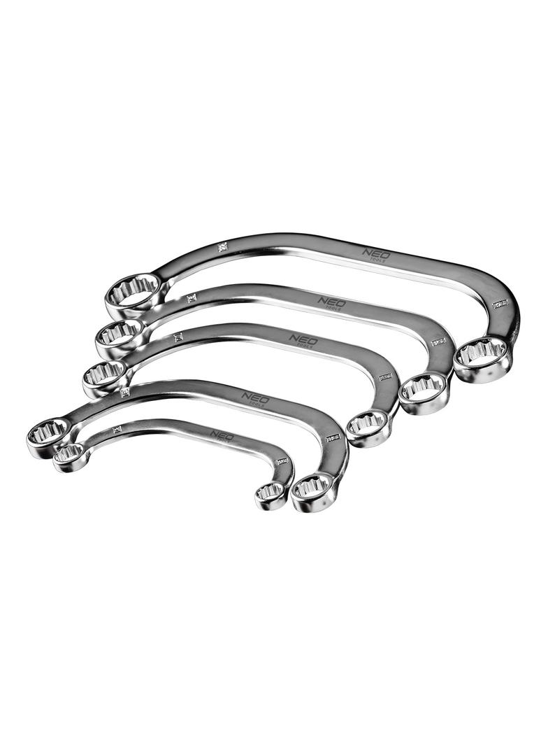 Klucze oczkowe wygięte 9-22 mm, zestaw 5 szt.