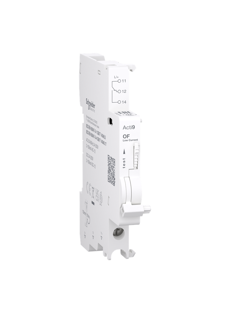 Styk pomocniczy Acti9 iOF 2-100 mA, 1CO, do obwodów niskoprądowych, podłączenie od dołu, C60PV, C60H