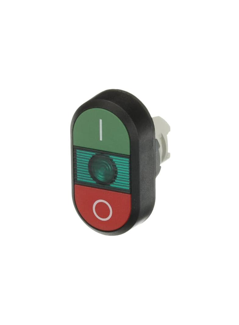 Przycisk podwójny I-0 zielone pole podświetlany MPD2-11G