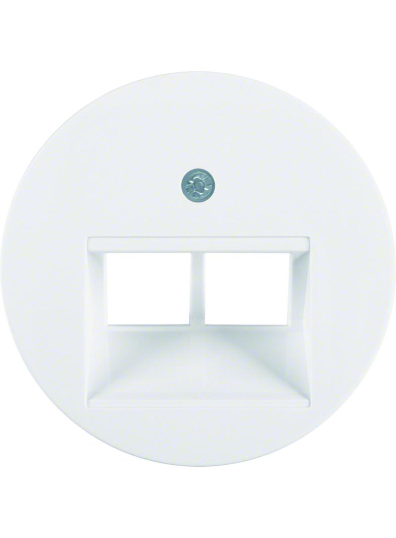 BERKER R.X Płytka czołowa do gniazda przyłączeniowego UAE podwójna komp./tel. biały 14092089 HAGER