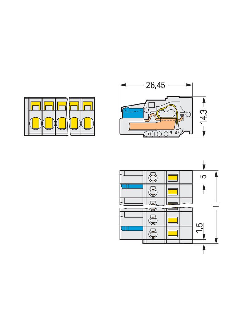 Gniazdo MCS‑MIDI Classic 9‑biegunowe jasnoszare raster 5mm 721‑109/026‑000 /50szt./ WAGO