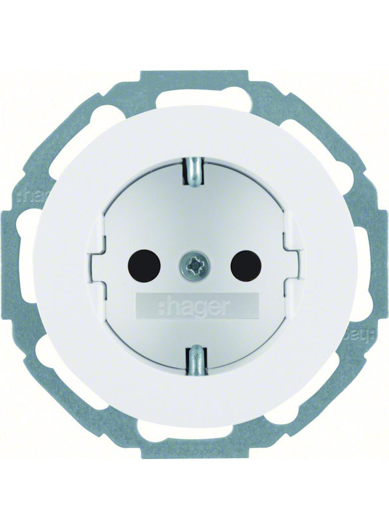 R.classic Gniazdo SCHUKO biały Berker 47552089 WLS1200WG HAGER