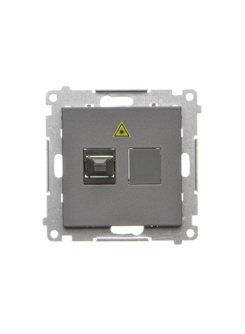 Simon 55 Gniazdo światłowodowe / optyczne pojedyncze SC/APC Grafitowy mat