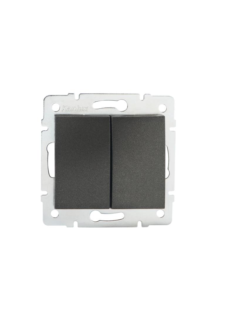LOGI Łącznik dwugrupowy świecznikowy śrubowy 10AX 250V grafit 021010141 25244 KANLUX