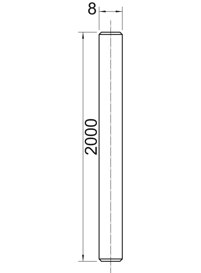 2078 M8 2M V4A, Pręt gwintowany