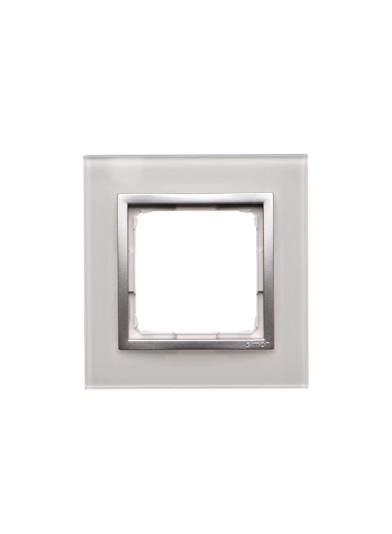 Simon 54 NATURE WMDZ-0110xS-069 Ramka 1-krotna Nature-Szkło, SREBRNA PERŁA, IP20/IP44. (IP44-należy DRN1/69 KONTAKT