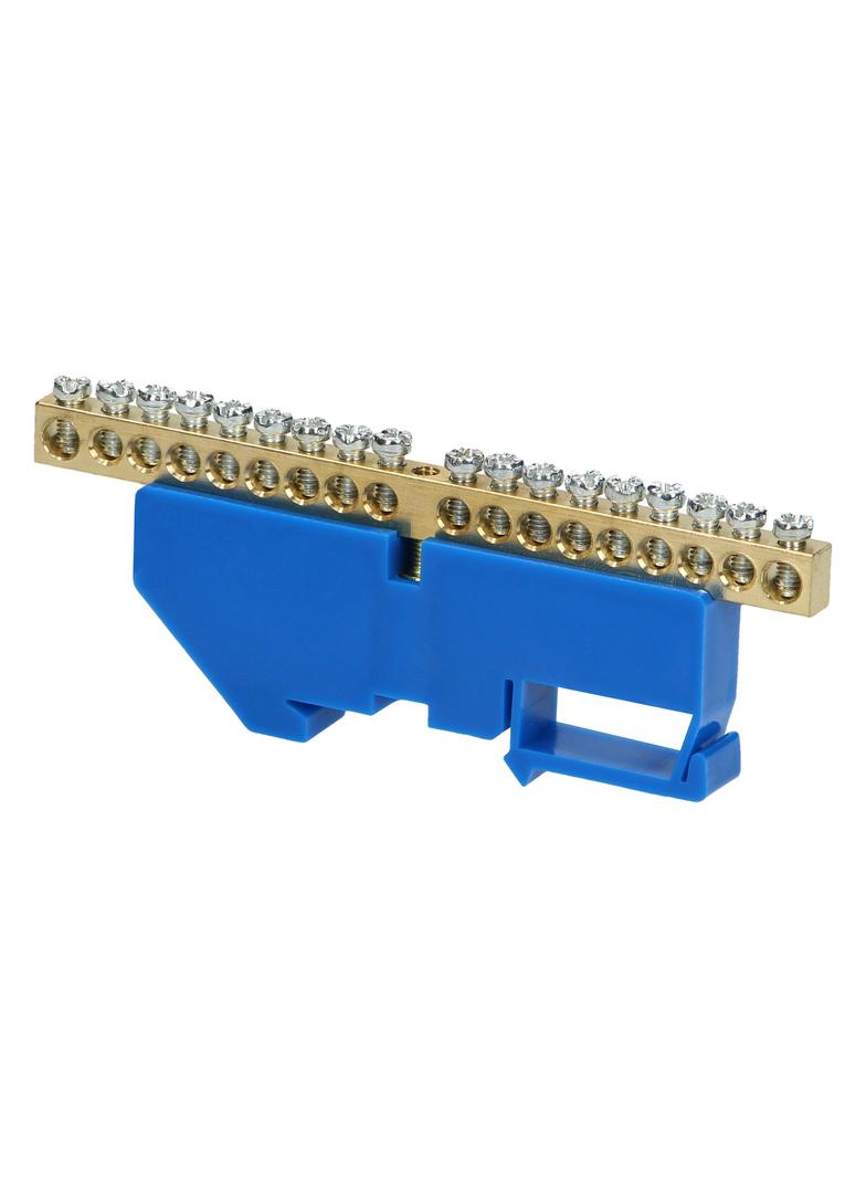 Listwa zaciskowa N na szynę TH35 18 przewodów niebieska OR-LZ-8204/18/BL ORNO