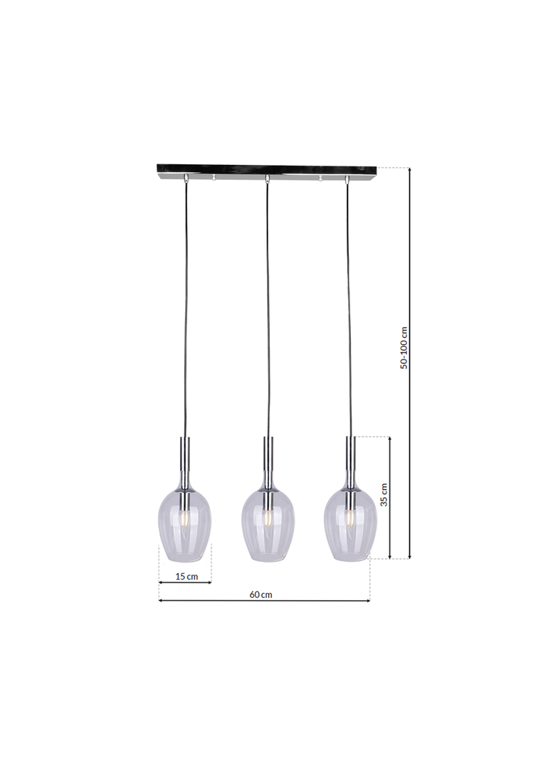 Milagro lampa wisząca Tango Clear 3xE14 chrom ML6164