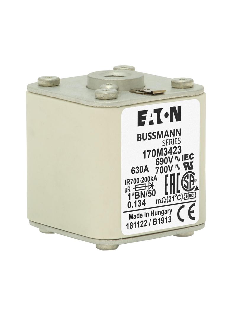 FUSE 630A 690V 1*BN/50 AR UC Wkładka szybka 630A AC 690V rozmiar 1 45x59x51 mm aR I 170M3423 EATON