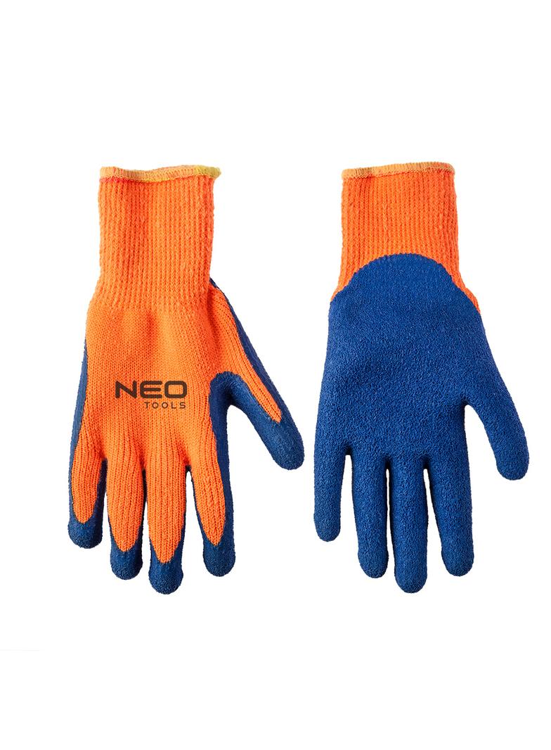 Rękawice robocze, ocieplane, akrylowe powlekane szorstkowatym lateksem, 10"