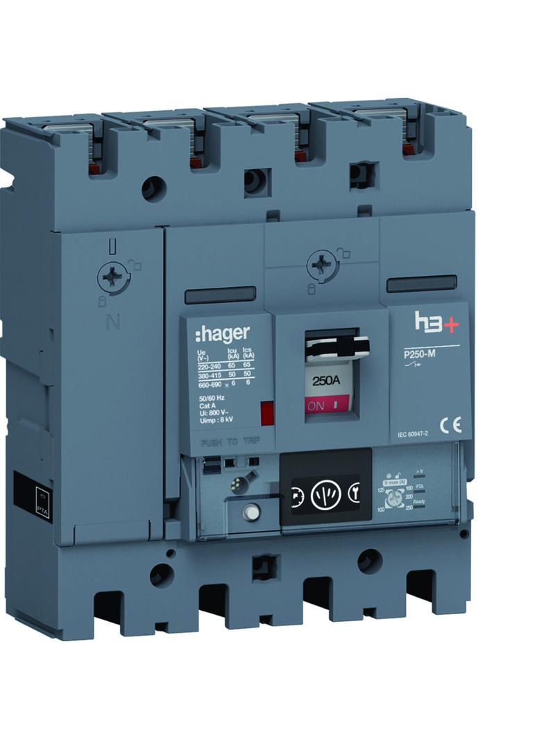 MCCB Wyłącznik mocy h3+ P250 4P 250A 50kA Energy HMT251NR HAGER