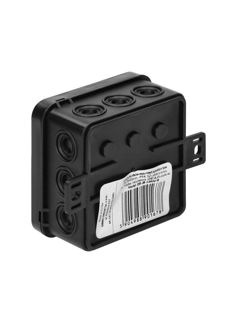Puszka n/t CLICK IP54 12 przepustów kablowych 75x75x41mm czarny 66 szt. OR-JB-13802/B/66 ORNO