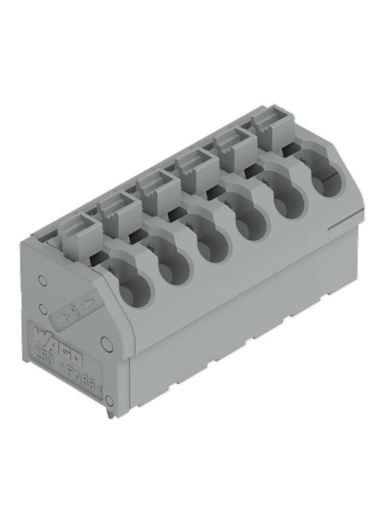 Listwa zaciskowa do płytek drukowanych 6-biegunowa szara raster 5mm /35szt./ 250-506 WAGO